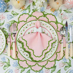 Lily Pink & Green Scalloped Placemats