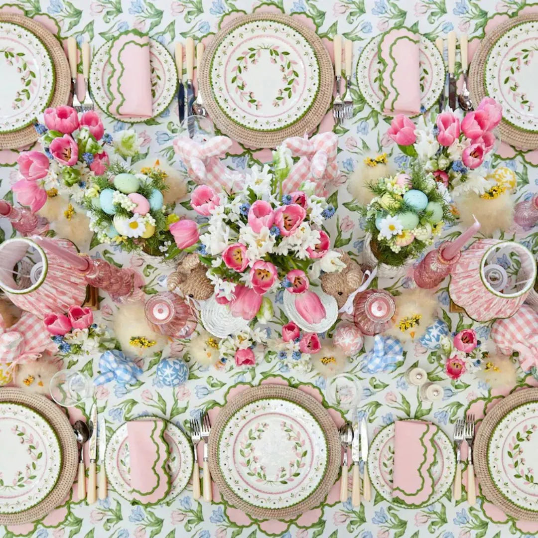 Lily Pink & Green Scalloped Placemats