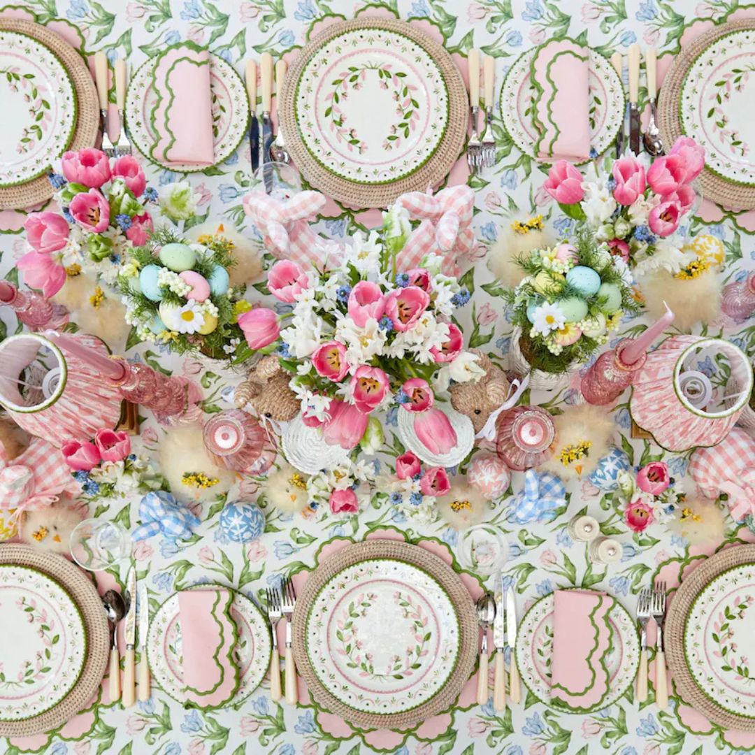 Lily Pink & Green Scalloped Placemats