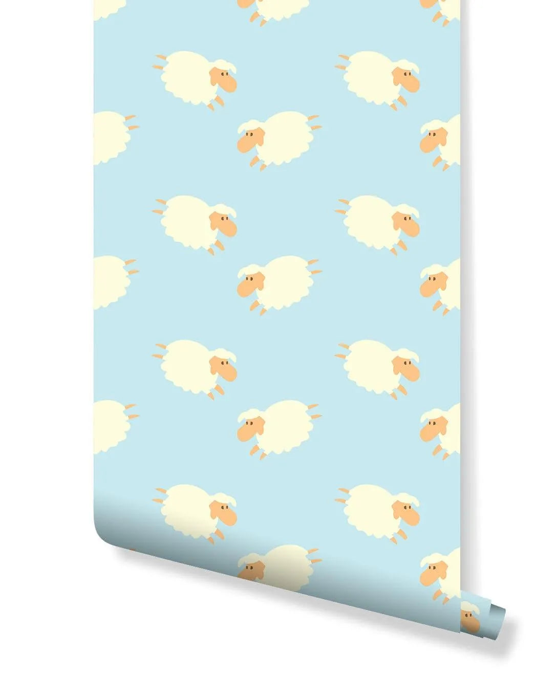 Little Cute Sheep Kids Room Removable Wallpaper