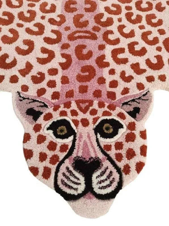 Little Pink Leopard Hand Tufted Wool Rug