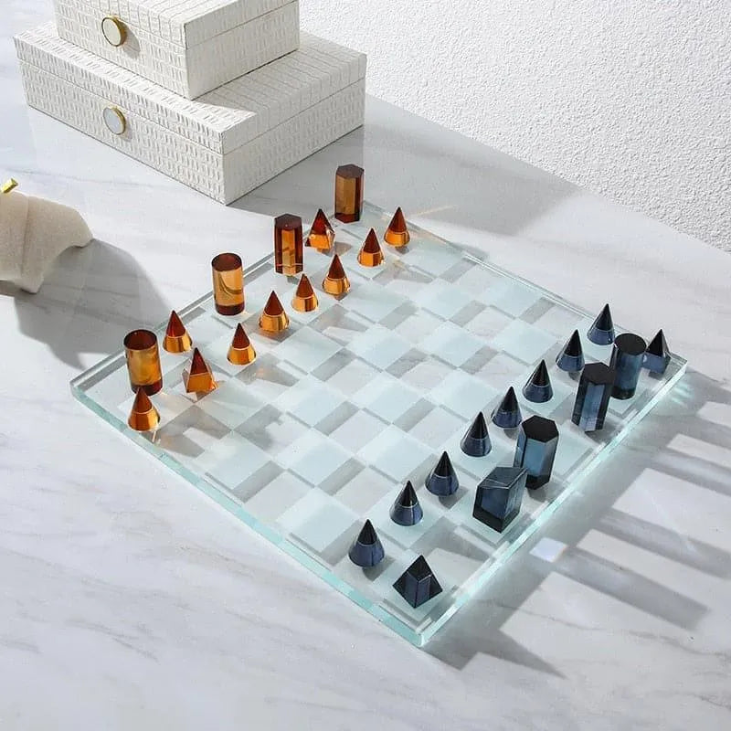 Luxurious Clear Crystal Chess Board Set