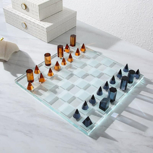 Luxurious Clear Crystal Chess Board Set 
