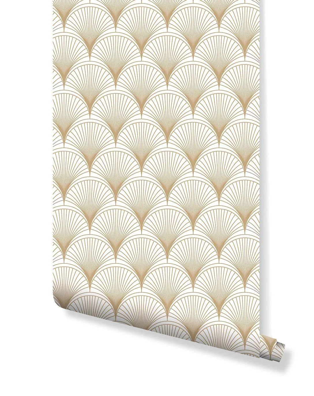 Luxury Gold Scallops Removable Wallpaper