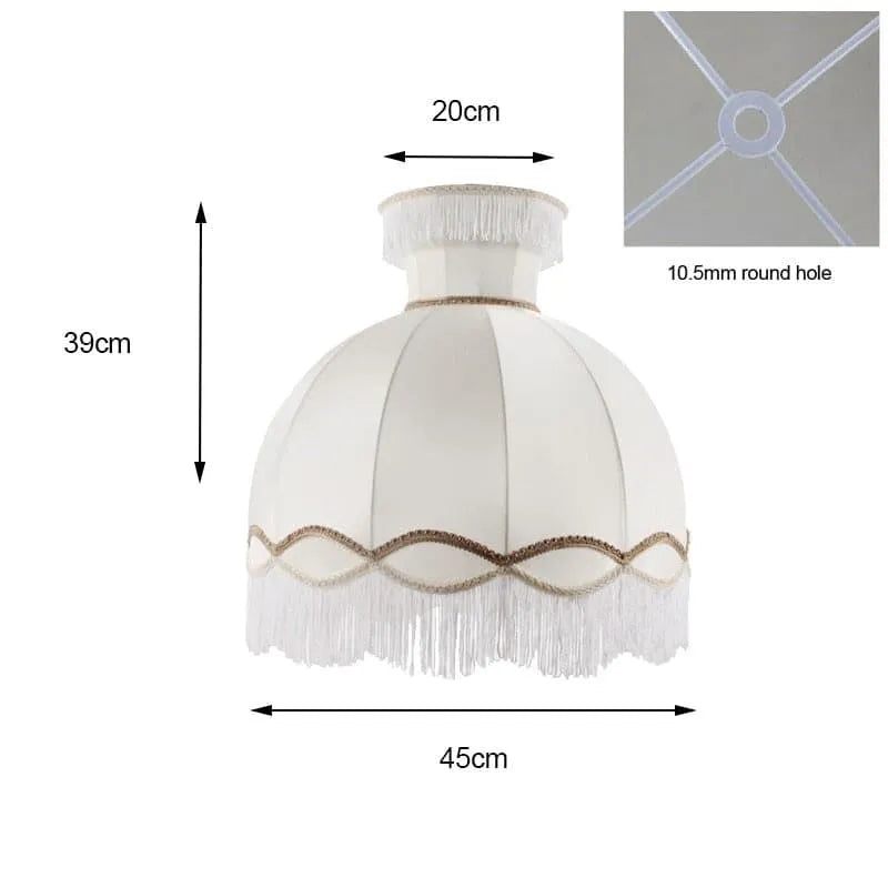 Maia Fringed White Dome Lampshade Lampshade for 10.5 mm hole