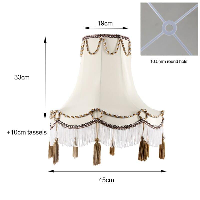 Maia Fringed White Dome Lampshade Vintage Rope Beige French Lampshade 