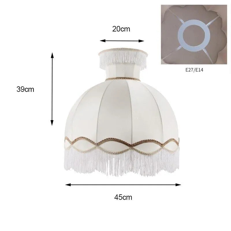 Maia Fringed White Dome Lampshade Lampshade for E27 E14