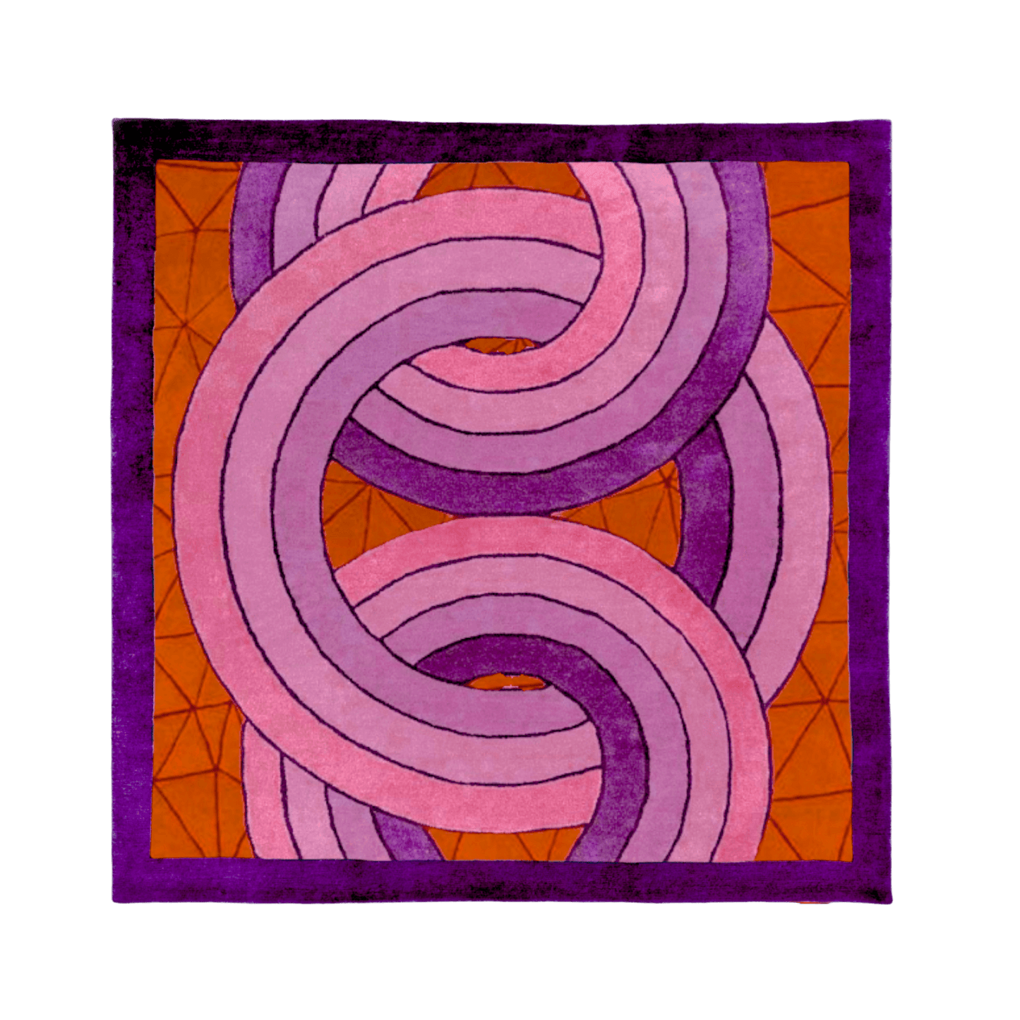 Maia Knotted Circles on Square Hand Tufted Wool Rug - Purple