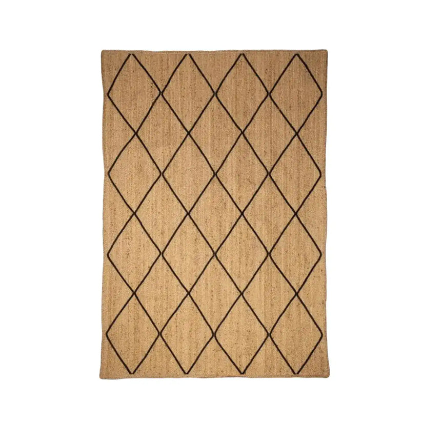Classic Diamond Jute Rug - Natural Color | MAIA HOMES