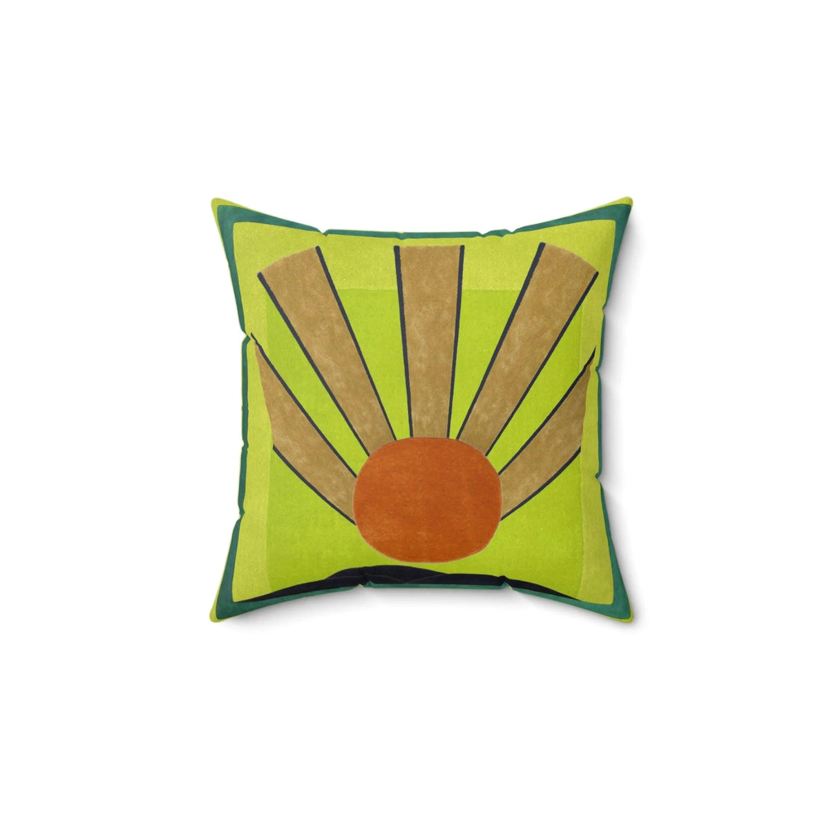 Maia Sunrise Art Deco Spun Polyester Square Pillow 14" × 14"