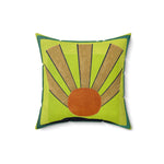 Maia Sunrise Art Deco Spun Polyester Square Pillow 16" × 16"