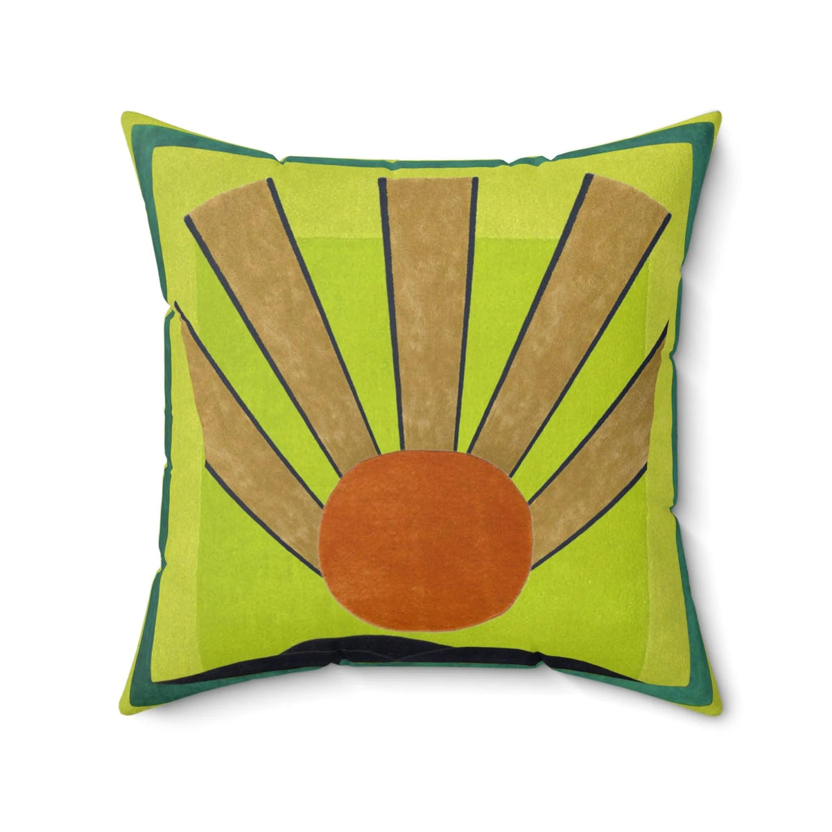 Maia Sunrise Art Deco Spun Polyester Square Pillow