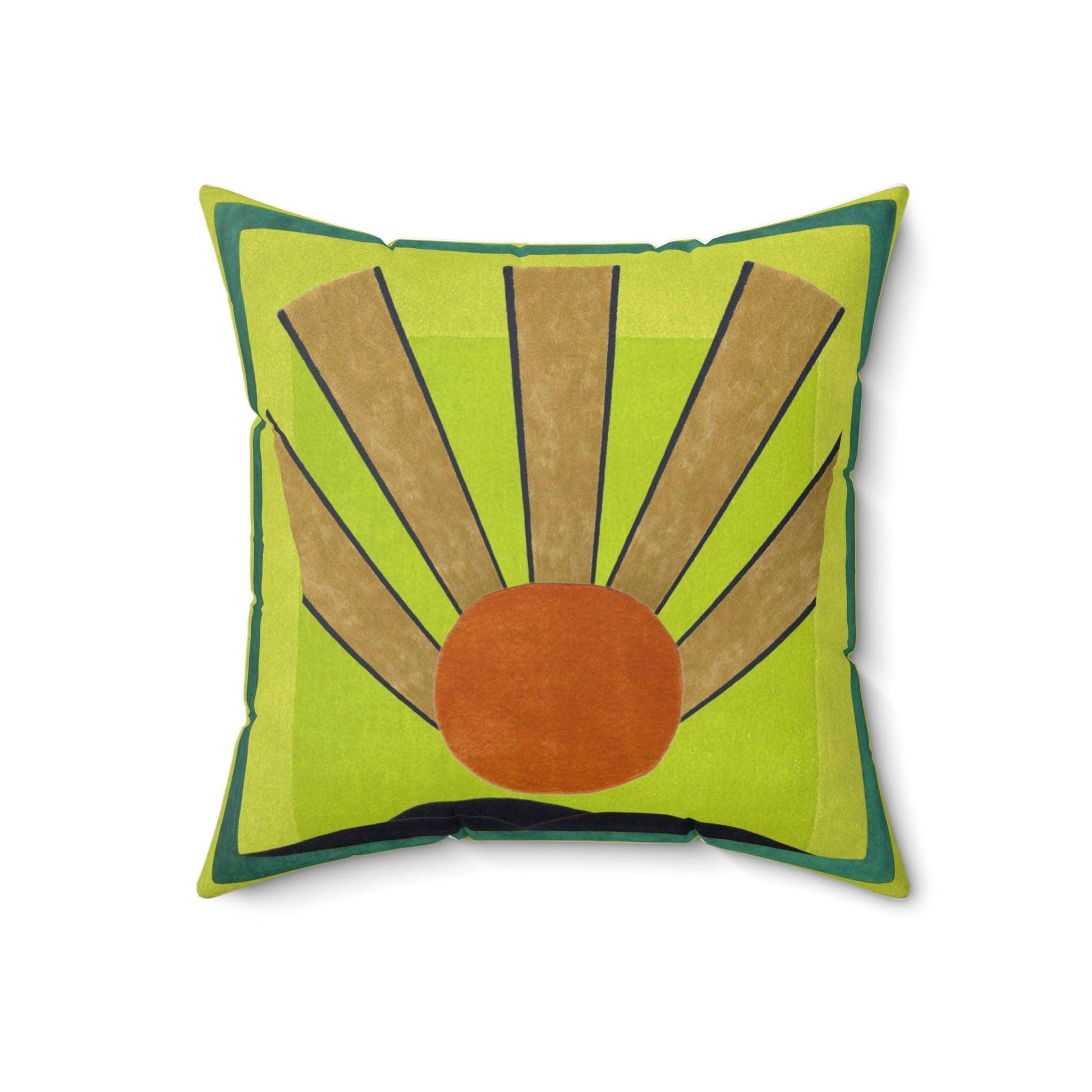 Maia Sunrise Art Deco Spun Polyester Square Pillow 