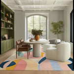 Abstract Color Motion Hand Tufted Rug