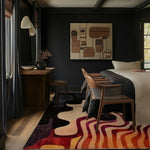 Abstract Ink Blot Hand Tufted Rug 