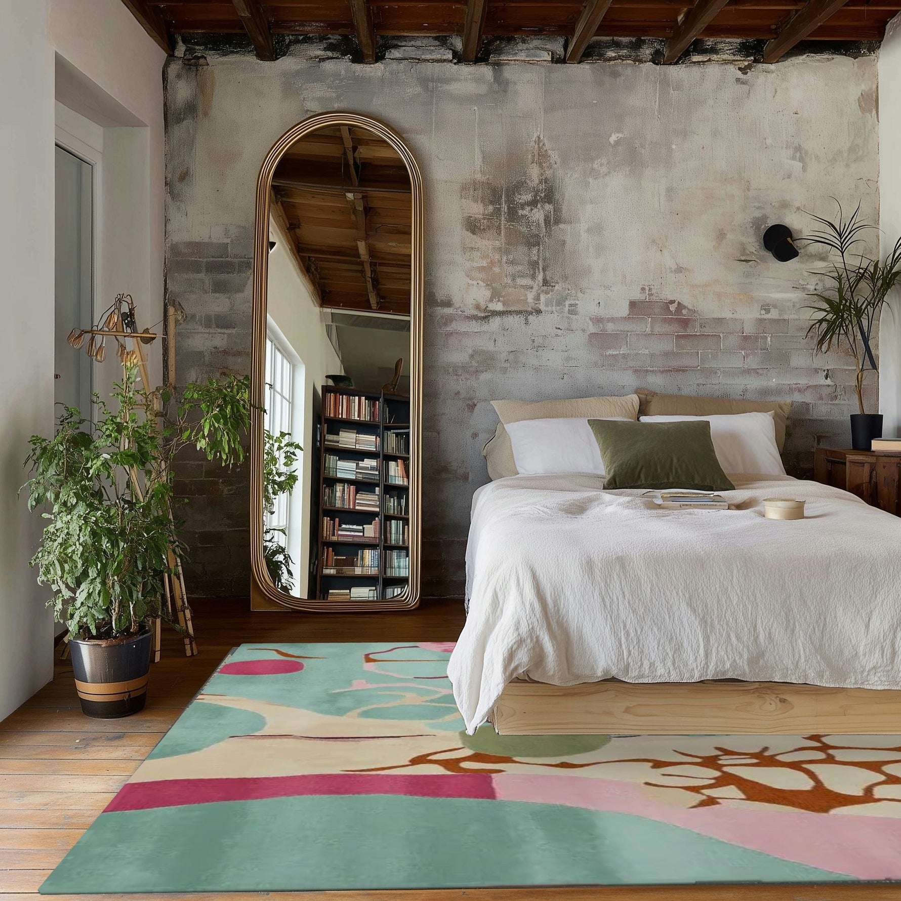 Abstract Plant Pulse Hand Tufted Rug