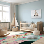 Abstract Plant Pulse Hand Tufted Rug