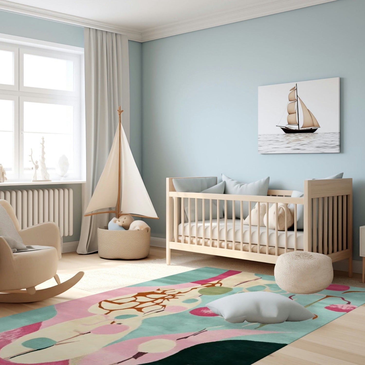 Abstract Plant Pulse Hand Tufted Rug