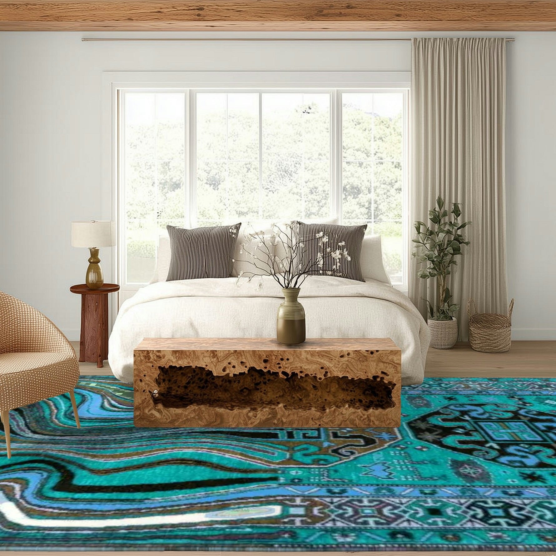 Alaia Persian Turquoise Melting Area Rug