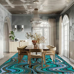 Alaia Persian Turquoise Melting Area Rug