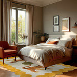 Asian Tigers and the Sun Hand Tufted Wool Rug