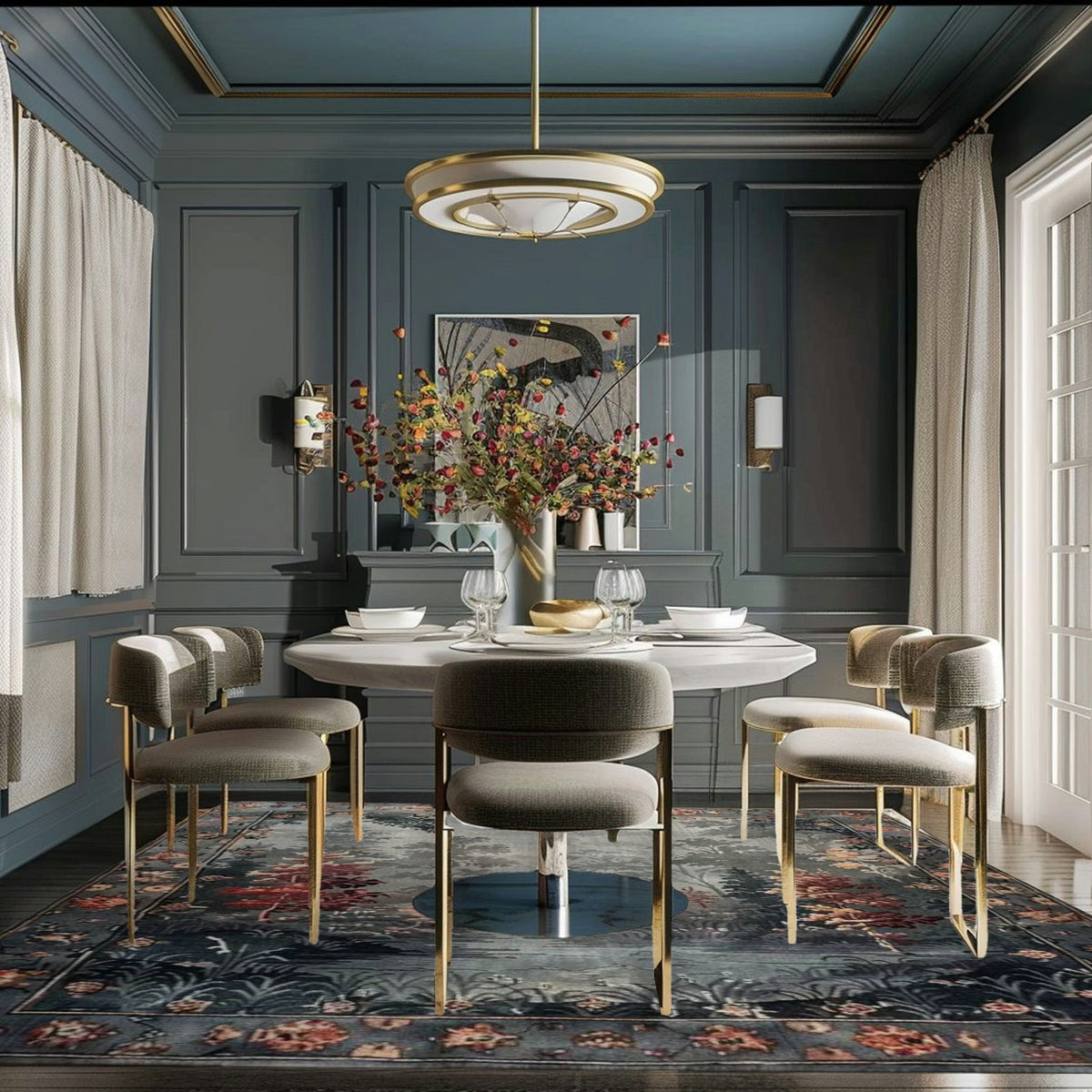 Autumnal Forest Hand Knotted Area Rug