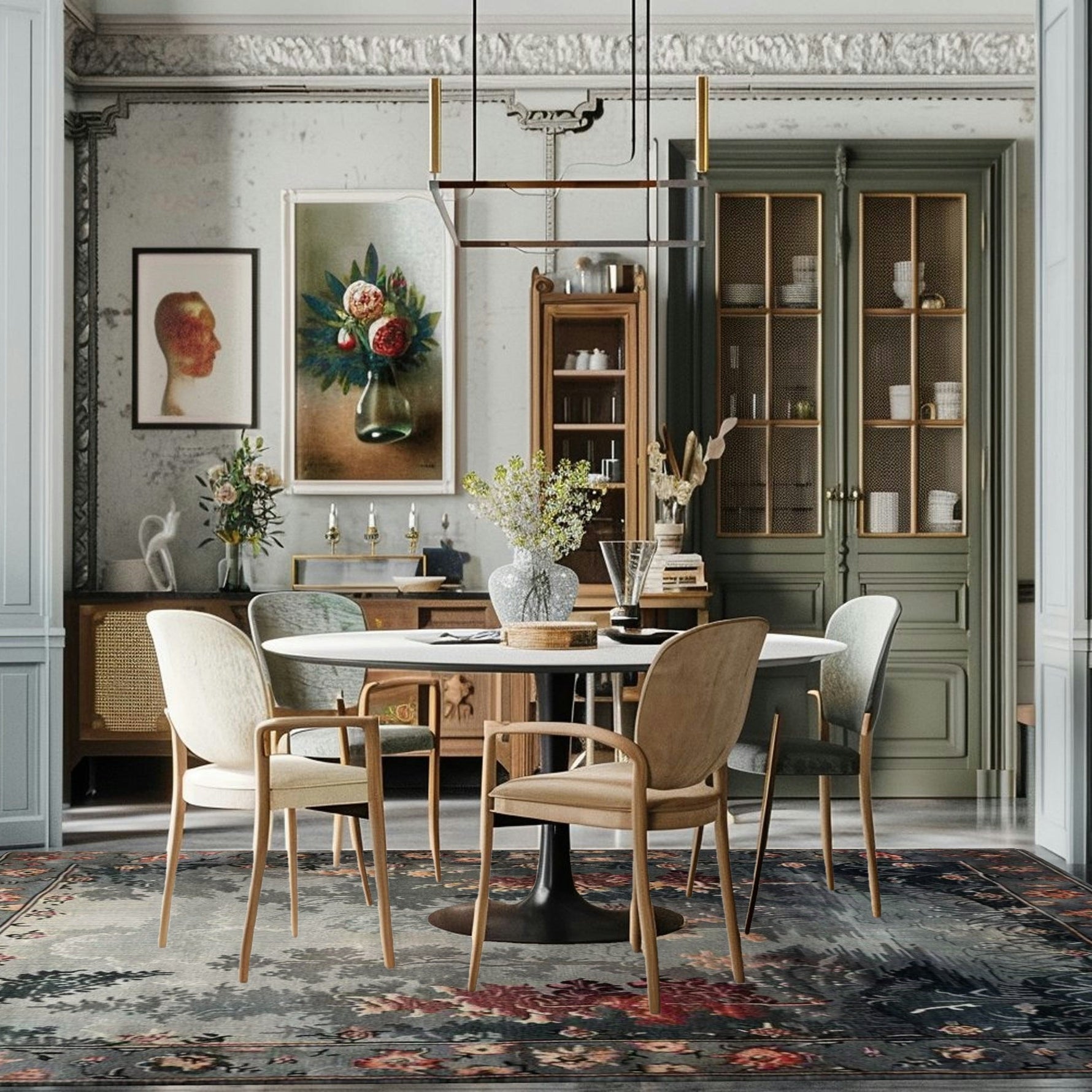 Autumnal Forest Hand Knotted Area Rug