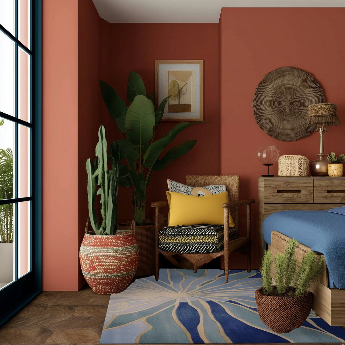 Azure Stained Glass Hand Tufted Rug