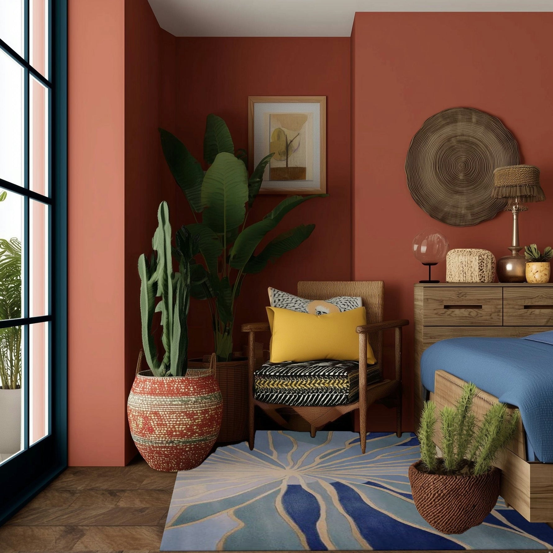 Azure Stained Glass Hand Tufted Rug