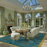 Birds of Paradise Traditional Hand Tufted Wool Rug - Blue