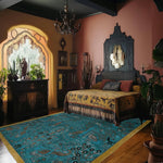 Birds of Paradise Traditional Hand Tufted Wool Rug - Blue