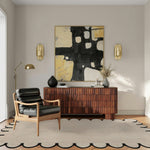 Black Bordered Scallop Jute Rug - White