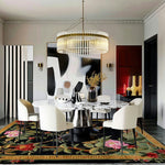 Black Floral Symphony Hand Tufted Rug