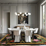 Black Floral Symphony Hand Tufted Rug
