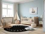 Black Round Jute Rug