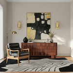 Black White Rhythm Hand Tufted Rug