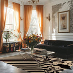 Black and Tan Melting Hand Tufted Wool Rug