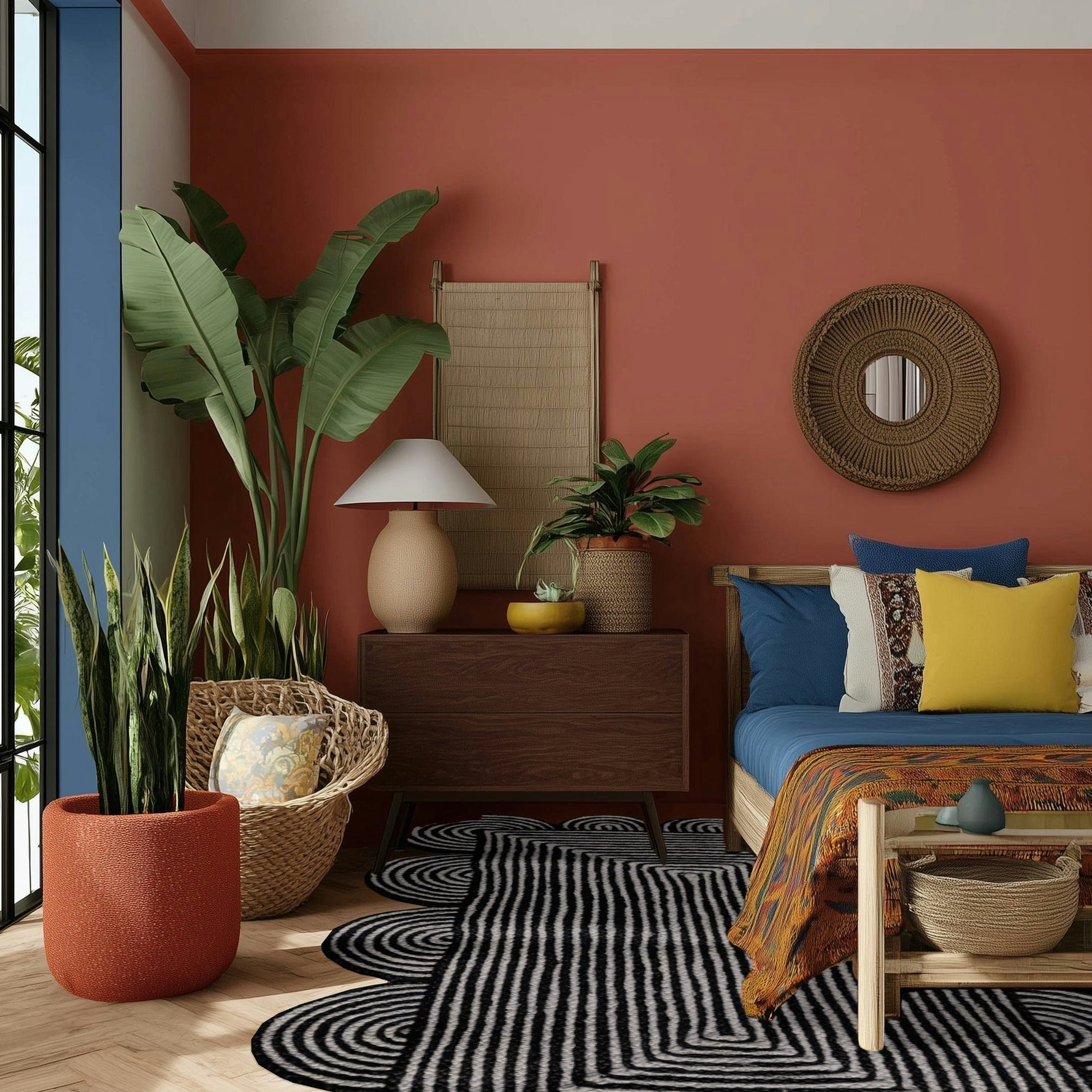 Black and White Scallop Jute Rug