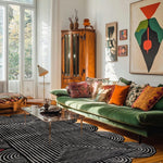 Black and White Scallop Jute Rug