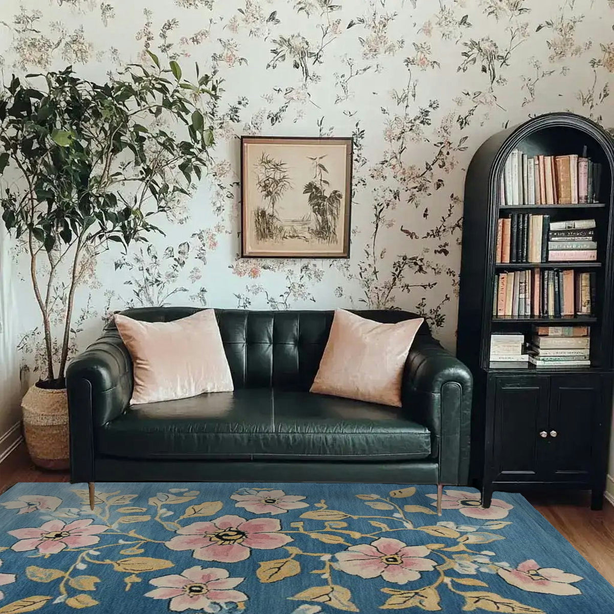 Blossom Vine Tapestry Hand Tufted Wool Rug