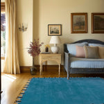 Blue Bees Love Hand Tufted Wool Rug