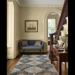 Blue Diamonds Runner Jute Rug