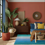 Blue and Green Ombre Stripe Hand Tufted Wool Rug