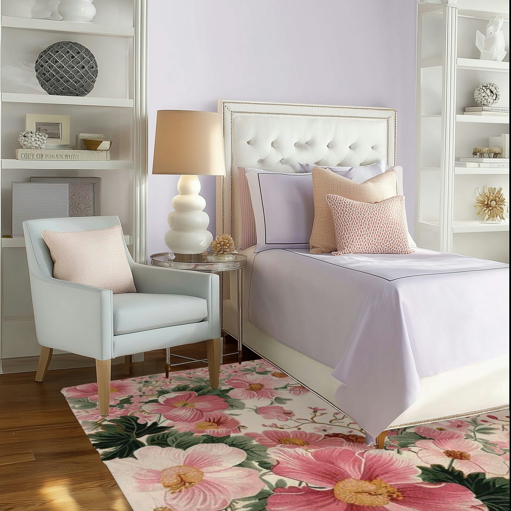Blush Garden Bloom Hand Tufted Rug