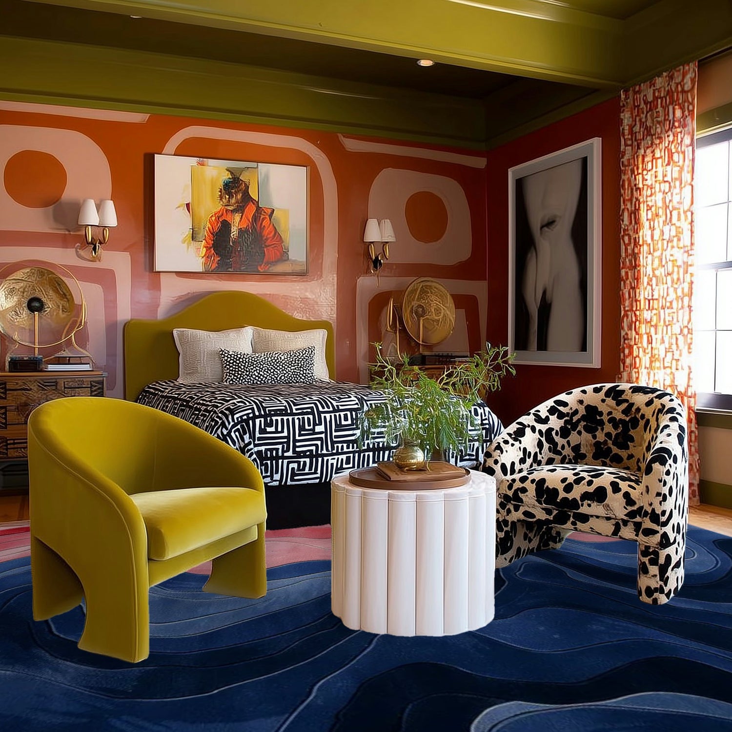 Chromatic Currents Hand Tufted Rug