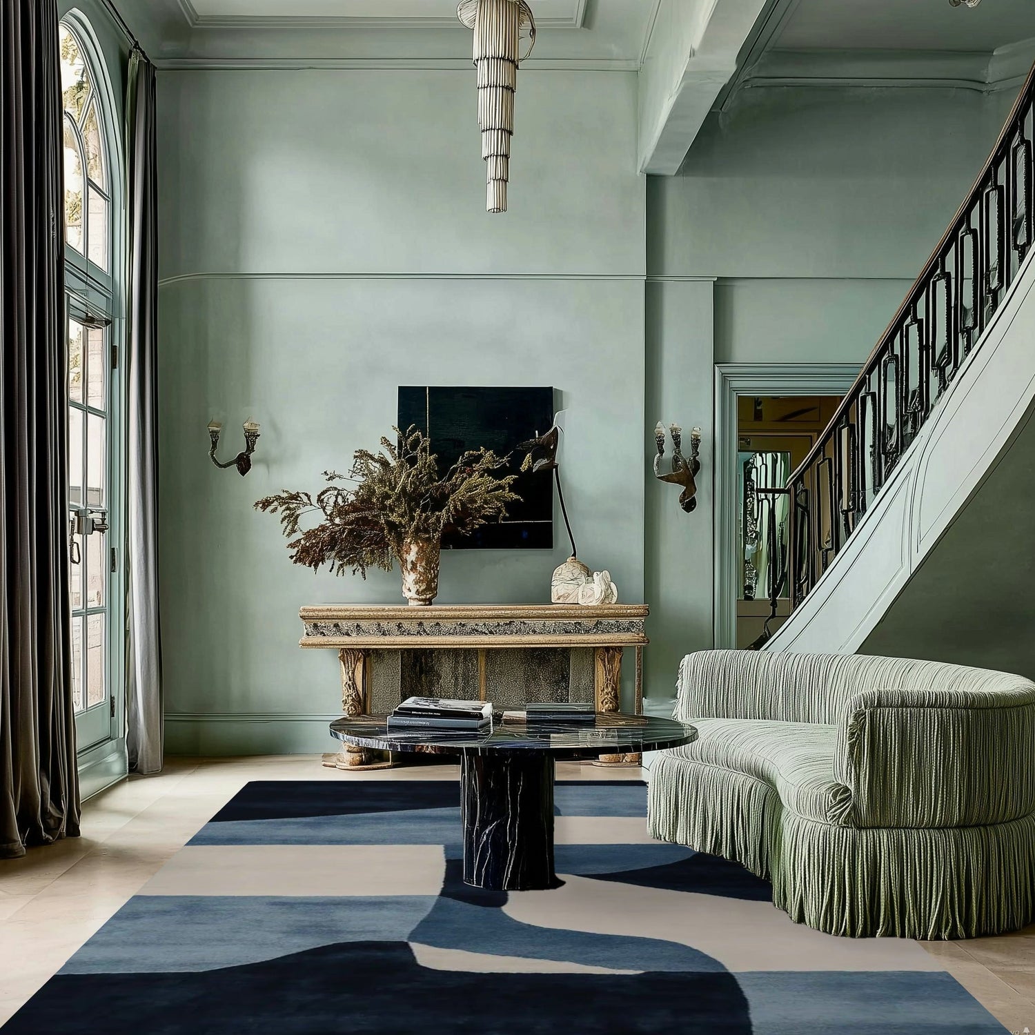 Color Cut Tension Hand Tufted Rug