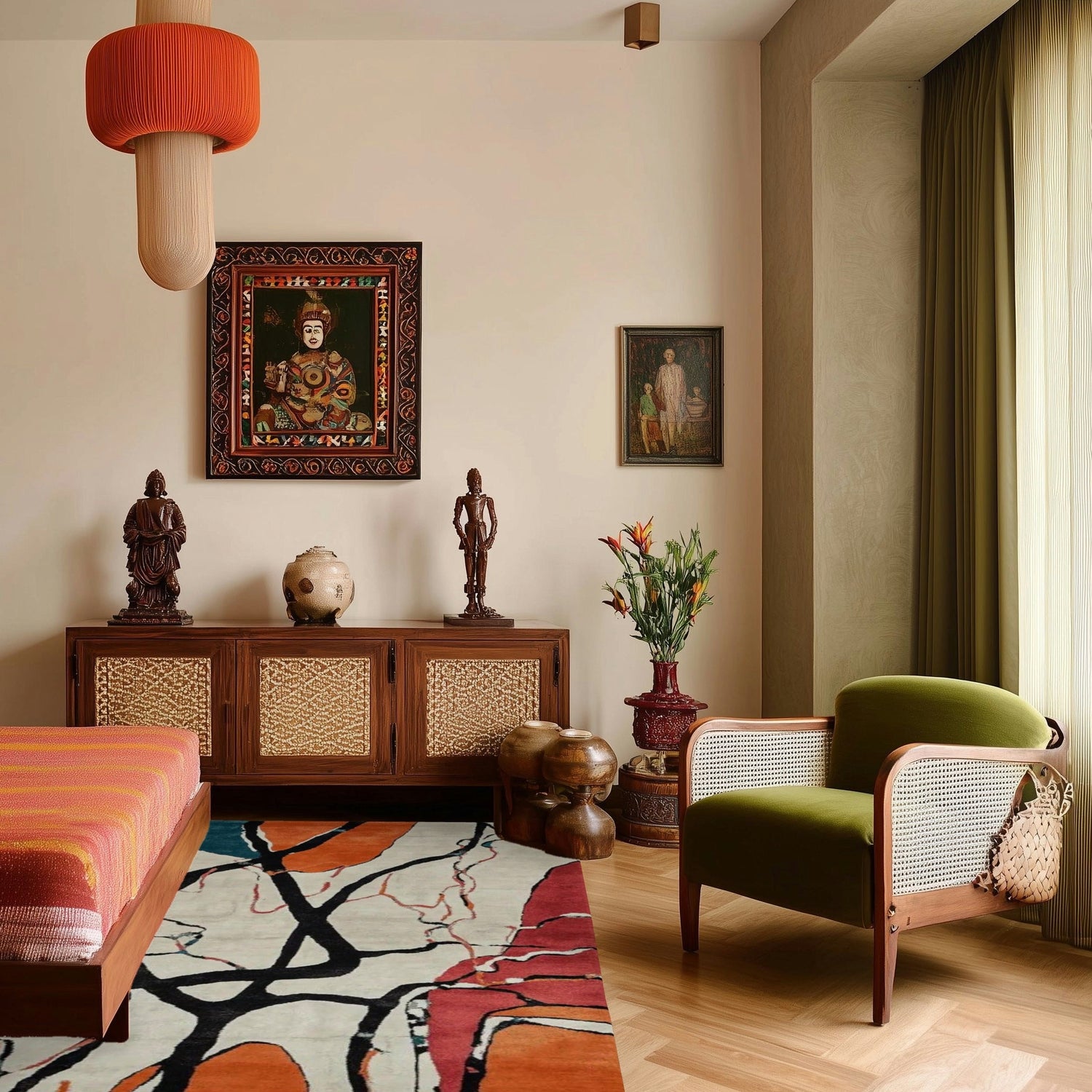 Color Frame Chaos Hand Tufted Rug