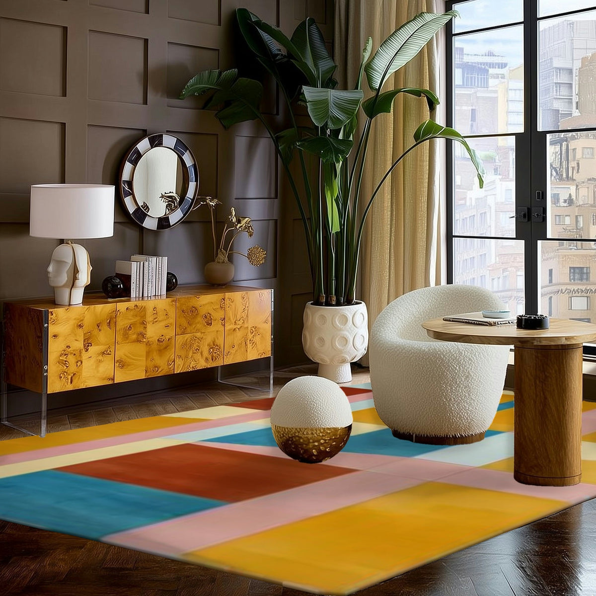 Colorblock Code Breaker Hand Tufted Rug