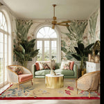 Crimson Bloom Scroll Hand Tufted Rug