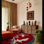 Crimson Flight Hand Tufted Round Rug